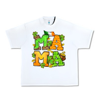 White St. Patrick's Day mama Urban Heavy Tee - OliviaCreatesArt