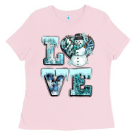 Bubblegum Pink love winter Ladies Tee - CowGirlArtShop