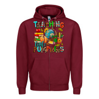 Burgundy christmas jolly teachers Zipper Hoodie - AdoDesignShop
