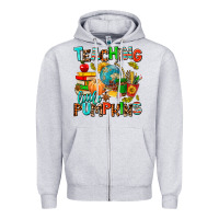 Heather Grey christmas jolly teachers Zipper Hoodie - AdoDesignShop