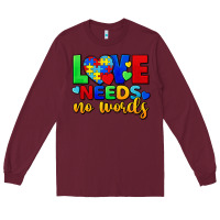 Burgundy love needs no words Long Sleeve Tee - FaDigitalArtStudio