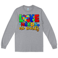 Heather Grey love needs no words Long Sleeve Tee - FaDigitalArtStudio