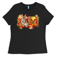Black chinese new year 2023 rabbit year Ladies Tee - CowGirlArtShop