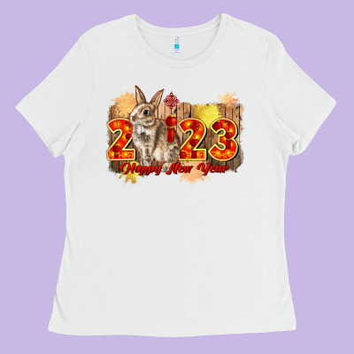 Chinese New Year 2023 Rabbit Year Ladies Tee Designed By Cowgirlartshop