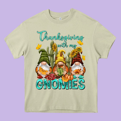 Thanksgiving With My Gnomes Heavy Core Tee Designed By Nancycooperartshop