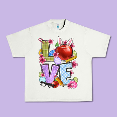 Easter Love Teacher Urban Heavy Tee Designed By Oliviacreatesart