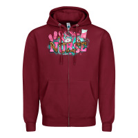 Burgundy breast cancer nurse Zipper Hoodie - AdoDesignShop