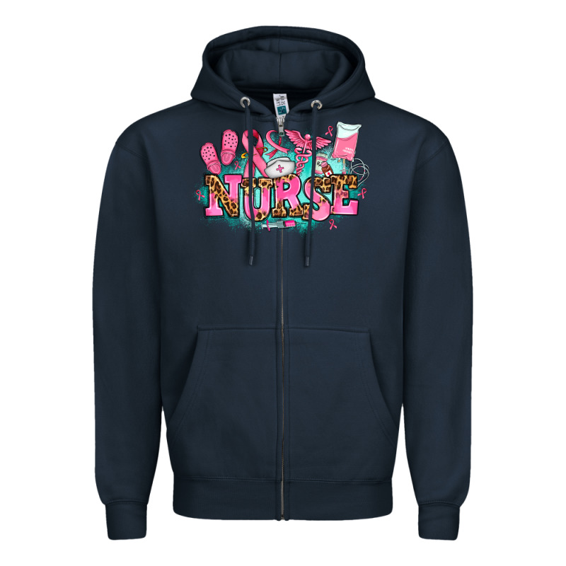 Breast Cancer Nurse Zipper Hoodie by AdoDesignShop | Teevron