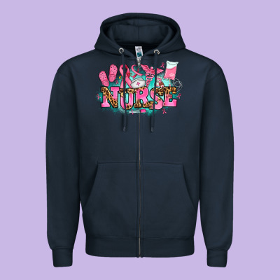 Breast Cancer Nurse Zipper Hoodie Designed By Adodesignshop