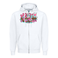White breast cancer nurse Zipper Hoodie - AdoDesignShop