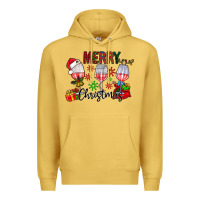 Antique Gold Merry Christmas Premium Hoodie - CowhideDigitalArt