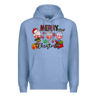 Colony Blue Merry Christmas Premium Hoodie - CowhideDigitalArt