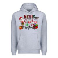 Heather Grey Merry Christmas Premium Hoodie - CowhideDigitalArt