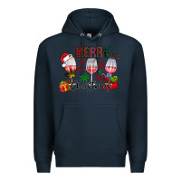 Navy Merry Christmas Premium Hoodie - CowhideDigitalArt
