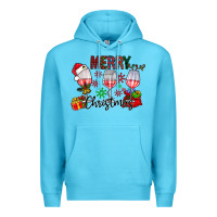 Ocean Blue Merry Christmas Premium Hoodie - CowhideDigitalArt