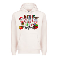Pale Pink Merry Christmas Premium Hoodie - CowhideDigitalArt