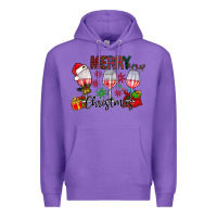 Purple Merry Christmas Premium Hoodie - CowhideDigitalArt