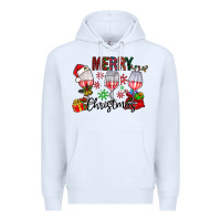 White Merry Christmas Premium Hoodie - CowhideDigitalArt