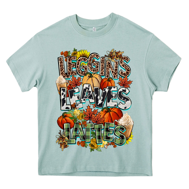 Leaves Lattes Fall Pumpkin Heavy Core Tee by NancyCooperArtShop | Teevron