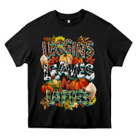 Black Leaves lattes Fall pumpkin Heavy Core Tee - NancyCooperArtShop