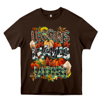Chocolate Brown Leaves lattes Fall pumpkin Heavy Core Tee - NancyCooperArtShop
