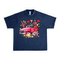 Navy Valentine's Day Truck Farm Animals Urban Heavy Tee - FaDigitalArtStudio