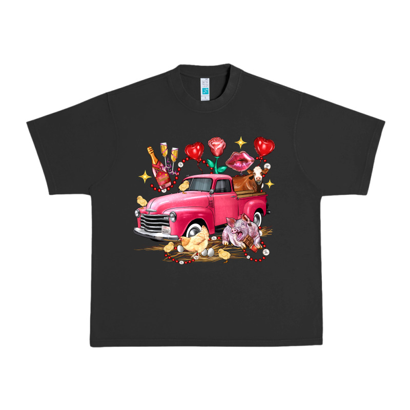 Valentine's Day Truck Farm Animals Urban Heavy Tee by FaDigitalArtStudio | Teevron