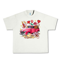 Pistachio Valentine's Day Truck Farm Animals Urban Heavy Tee - FaDigitalArtStudio