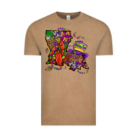 Vintage Coffee mardi gras louisiana map Vintage Tee - OliviaCreatesArt