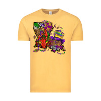 Vintage Mustard mardi gras louisiana map Vintage Tee - OliviaCreatesArt