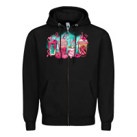 Black breast cancer  coffee cups Zipper Hoodie - AdoDesignShop