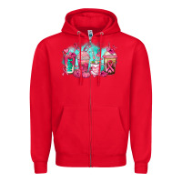 Red breast cancer  coffee cups Zipper Hoodie - AdoDesignShop