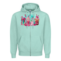 Seafoam breast cancer  coffee cups Zipper Hoodie - AdoDesignShop