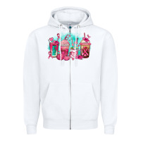 White breast cancer  coffee cups Zipper Hoodie - AdoDesignShop
