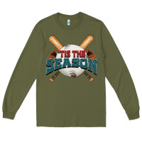 Army Green 'tis the season baseball Long Sleeve Tee - FaDigitalArtStudio
