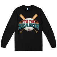 Black 'tis the season baseball Long Sleeve Tee - FaDigitalArtStudio