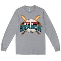Heather Grey 'tis the season baseball Long Sleeve Tee - FaDigitalArtStudio