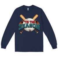 Navy 'tis the season baseball Long Sleeve Tee - FaDigitalArtStudio