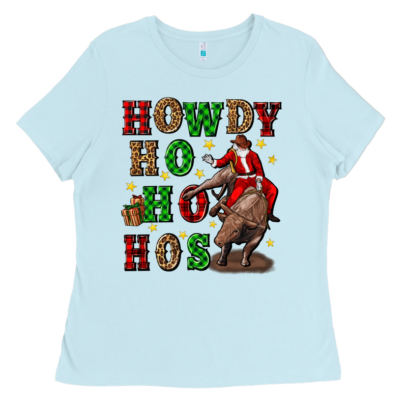 Howdy Ho Ho Hos Christmas Ladies Tee by CowGirlArtShop | Teevron