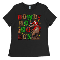 Black howdy ho ho hos christmas Ladies Tee - CowGirlArtShop
