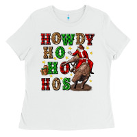White howdy ho ho hos christmas Ladies Tee - CowGirlArtShop