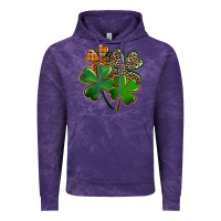 Cloud Purple Leopard shamrock St. Patricks Day Vintage Hoodie - FaDigitalArtStudio