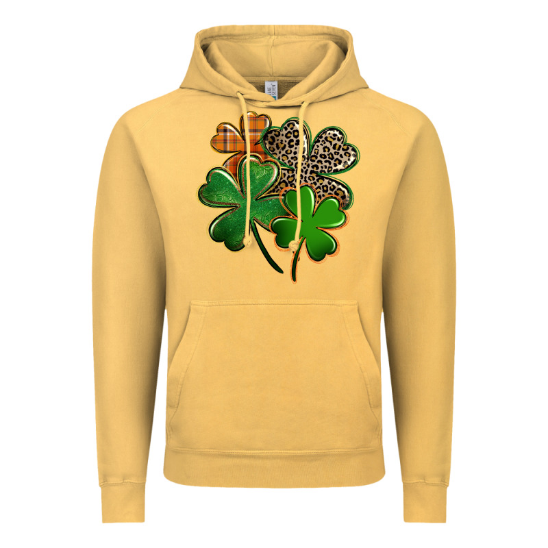 Leopard Shamrock St. Patricks Day Vintage Hoodie by FaDigitalArtStudio | Teevron