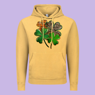 Leopard Shamrock St. Patricks Day Vintage Hoodie Designed By Fadigitalartstudio