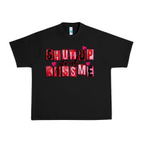 Black Shut up and kiss me Urban Heavy Tee - FaDigitalArtStudio