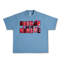 Pebble Blue Shut up and kiss me Urban Heavy Tee - FaDigitalArtStudio