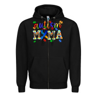 Black autism mama Zipper Hoodie - AdoDesignShop
