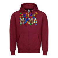 Burgundy autism mama Zipper Hoodie - AdoDesignShop