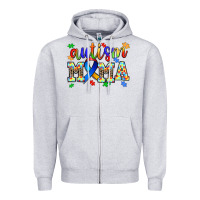 Heather Grey autism mama Zipper Hoodie - AdoDesignShop