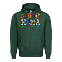 Sports Green autism mama Zipper Hoodie - AdoDesignShop